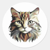 Kattenportret Art Design Stickers (Voorkant)