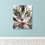 Kattenportret Canvas Afdruk (Insitu (Houten vloer))