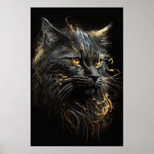 Kattenportret Dierlijke Natuur Wilde Spirit Poster