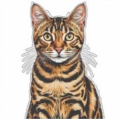 Kattenportret: gestreepte tabby met gouden ogen sticker (Voorkant)