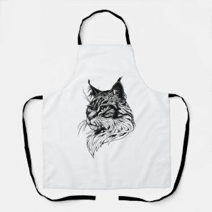 Kattenportret handgetekend schort