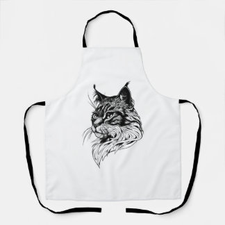 Kattenportret handgetekend schort