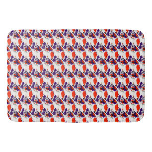 Kattenportret - Vet grafisch Sinaasappel en violet Badmat