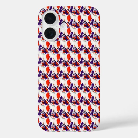 Kattenportret - Vet grafisch Sinaasappel en violet Case-Mate iPhone Case (Achterkant)