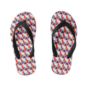 Kattenportret - Vet grafisch Sinaasappel en violet Kinder Teenslippers