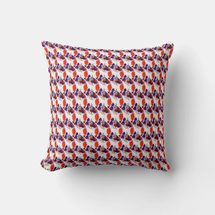 Kattenportret - Vet grafisch Sinaasappel en violet Kussen