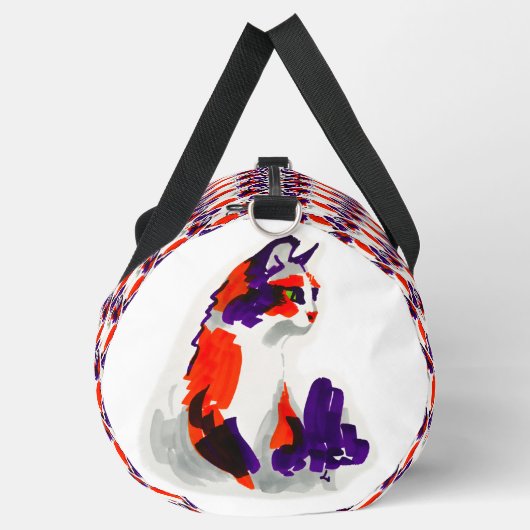 Kattenportret - Vet grafisch Sinaasappel en violet Plunjezak (Links)