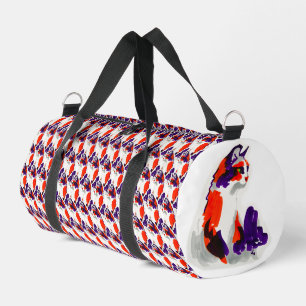 Kattenportret - Vet grafisch Sinaasappel en violet Plunjezak