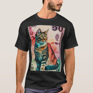 Kattenpostzegels bankbiljet met een denominatie va t-shirt