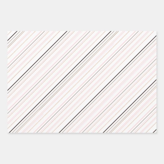 Kattenpoten op roze, staven en vlakken inpakpapier vel (Voorkant 3)