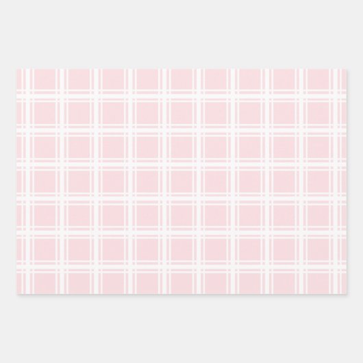 Kattenpoten op roze, staven en vlakken inpakpapier vel (Voorkant)