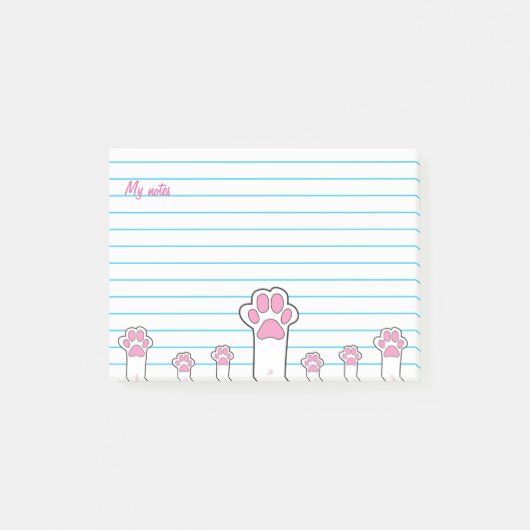 Kattenpoten Post-it® Notes (Voorkant)