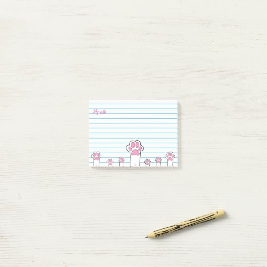 Kattenpoten Post-it® Notes (Op bureau)