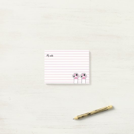 Kattenpoten Post-it® Notes (Op bureau)