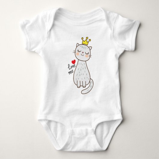 Kattenprinses babybodysuit romper (Voorkant)