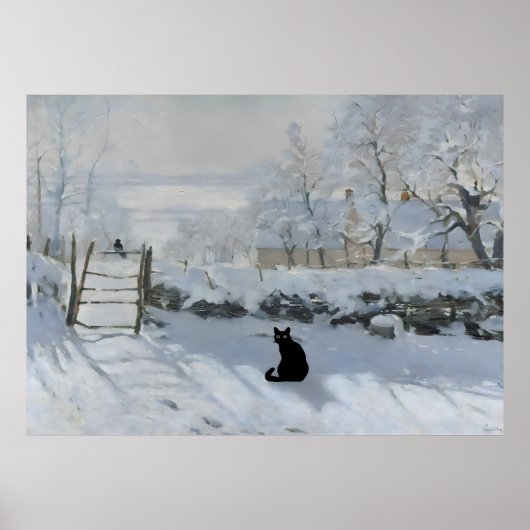 Kattenprint Monet zonsondergang op de Seine Grappi Poster (Voorkant)