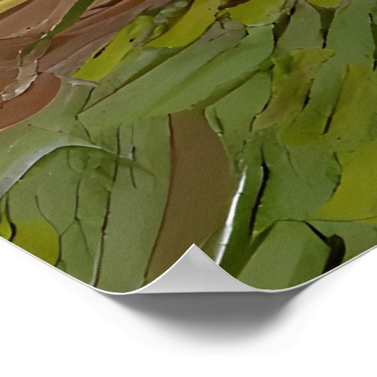 Kattenprint Vincent Van Gogh Wheatfield met kraaie Poster (Hoek)