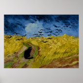 Kattenprint Vincent Van Gogh Wheatfield met kraaie Poster (Voorkant)