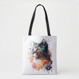 Kattenprint voor Kattenliefhebber Kat Mam Canvas t Tote Bag