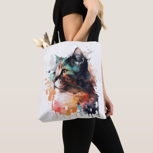 Kattenprint voor Kattenliefhebber Kat Mam Canvas t Tote Bag (Dichtbij)