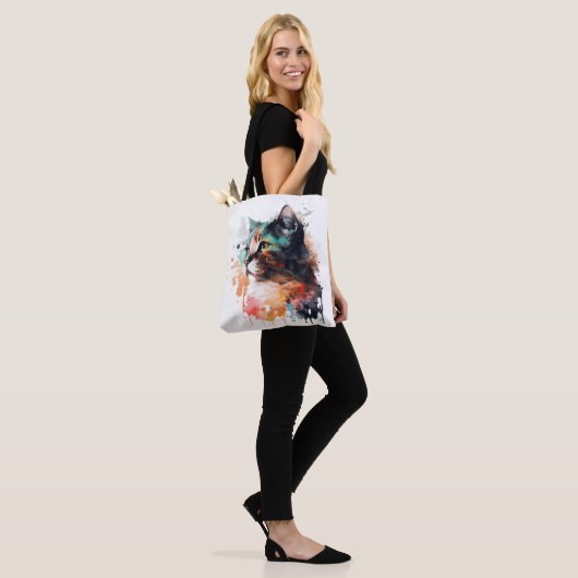 Kattenprint voor Kattenliefhebber Kat Mam Canvas t Tote Bag (Op model)