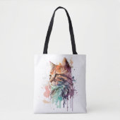 Kattenprint voor Kattenliefhebber Kat Mam Canvas t Tote Bag (Voorkant)