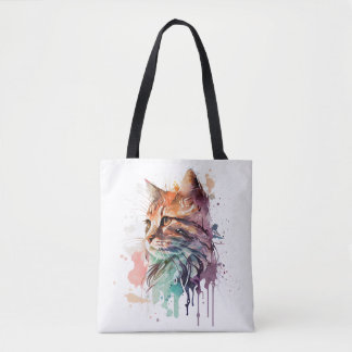 Kattenprint voor Kattenliefhebber Kat Mam Canvas t Tote Bag