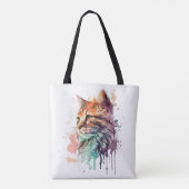 Kattenprint voor Kattenliefhebber Kat Mam Canvas t Tote Bag (Achterkant)