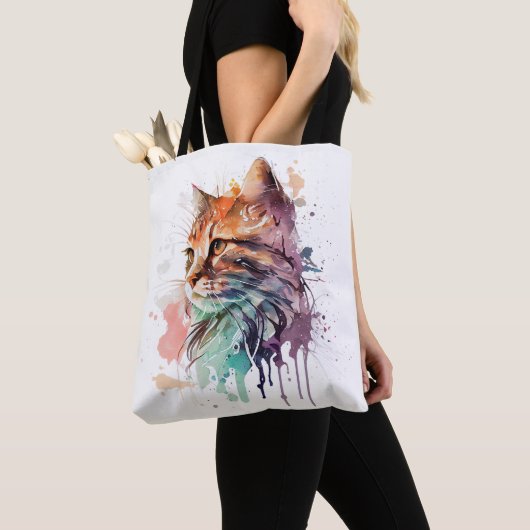 Kattenprint voor Kattenliefhebber Kat Mam Canvas t Tote Bag (Dichtbij)