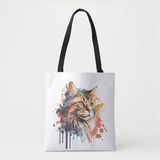 Kattenprint voor Kattenliefhebber Kat Mam Canvas t Tote Bag (Voorkant)