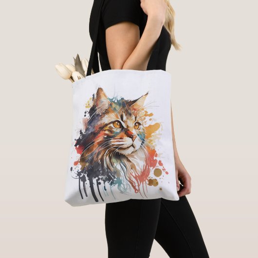 Kattenprint voor Kattenliefhebber Kat Mam Canvas t Tote Bag (Dichtbij)