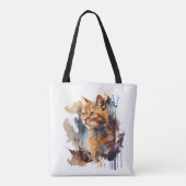 Kattenprint voor Kattenliefhebber Kat Mam Canvas t Tote Bag (Achterkant)