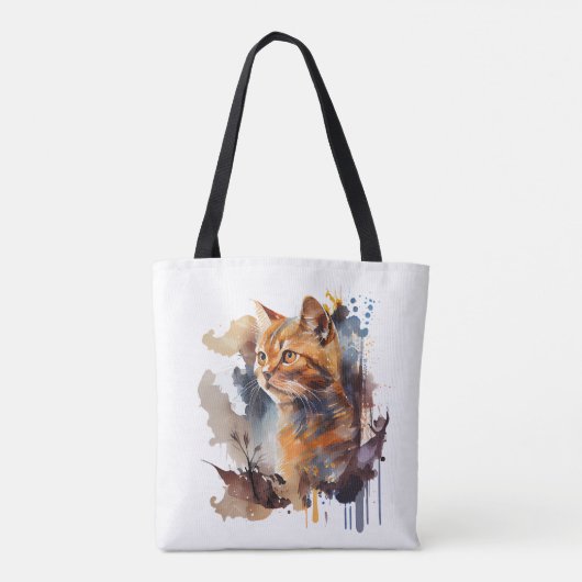 Kattenprint voor Kattenliefhebber Kat Mam Canvas t Tote Bag (Achterkant)