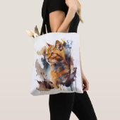 Kattenprint voor Kattenliefhebber Kat Mam Canvas t Tote Bag (Dichtbij)