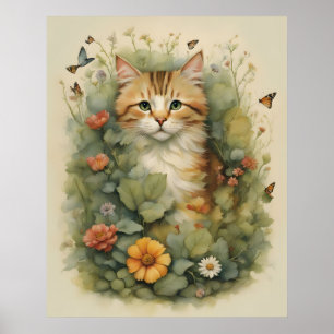  kattenprint, waardevol Poster (mat)