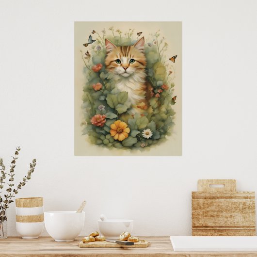 kattenprint, waardevol Poster (mat) (Keuken)