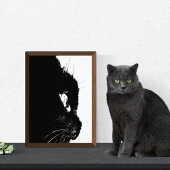 Kattenprofiel Silhouet Abstract unframed Foto Afdruk