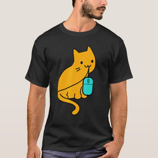 Kattenprogrammeurspeler eet PC-gamingmuis T-shirt (Voorkant)