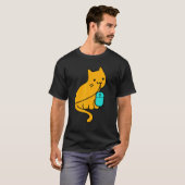 Kattenprogrammeurspeler eet PC-gamingmuis T-shirt (Voorkant volledig)