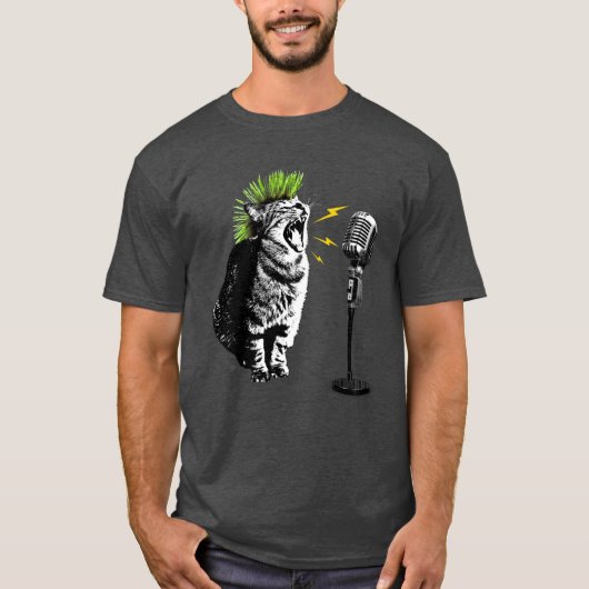 Kattenpunk, leuk grafisch T-shirt (Voorkant)