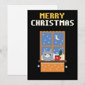 Kattenraam Pixel Art Kerstkaart (Voorkant / Achterkant)