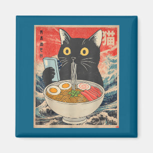 Kattenramen grappige grafische T-shirts Japanse ka Magneet