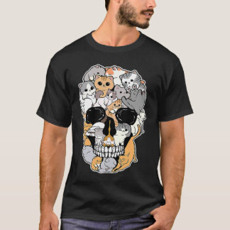 Kattenras Dier Schedel Vorm Animatie Schedel T-shirt