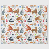 Kattenrassen Cadeaupapier (Vlak)