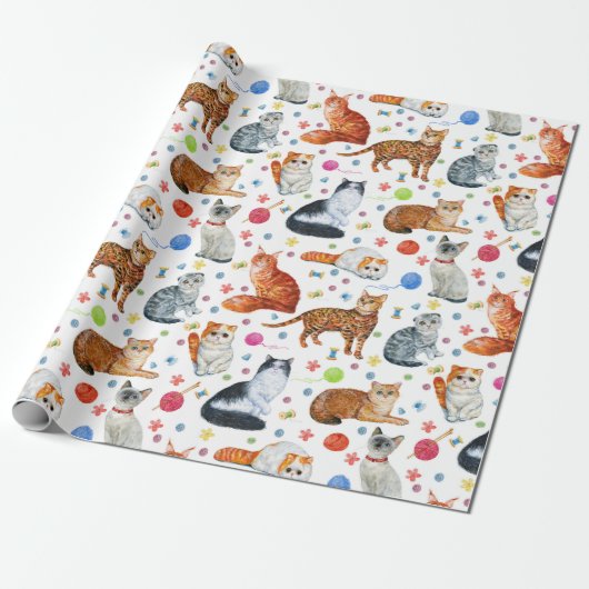 Kattenrassen Cadeaupapier (Uitgerold)