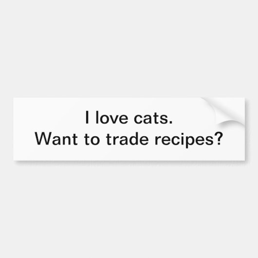 Kattenrecepten - bumpersticker (Voorkant)