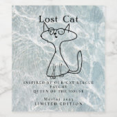 Kattenredding geïnspireerd, marmer aangepaste wijn wijn etiket (Enkel label)