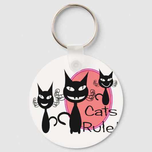 "Kattenregel!!"—Cat Lovers Gifts—Schattig Sleutelhanger (Voorkant)