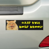 Kattenregel Honden Drool Bumpersticker (Op auto)