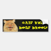 Kattenregel Honden Drool Bumpersticker (Voorkant)
